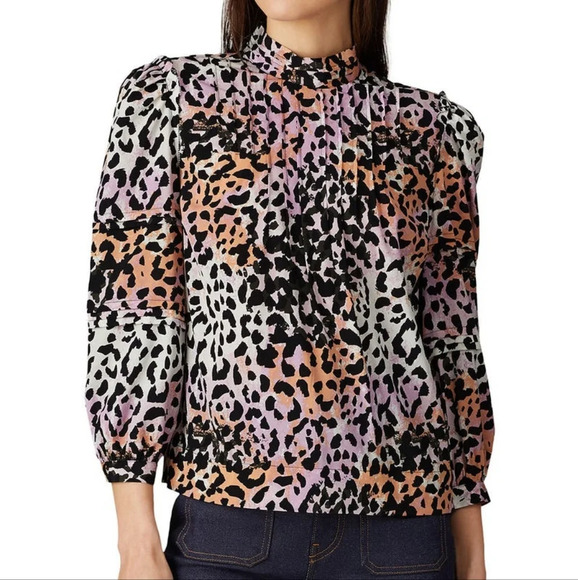 Veronica Beard Tops - Veronica Beard Animal Print Blouse Women's Size 6 Silk, Polyester